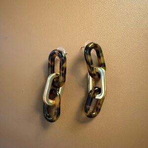 Tortoise Shell Chain Link Earrings